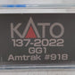 Kato 137-2022 N Scale Amtrak Electric Locomotive #918 EX/Box