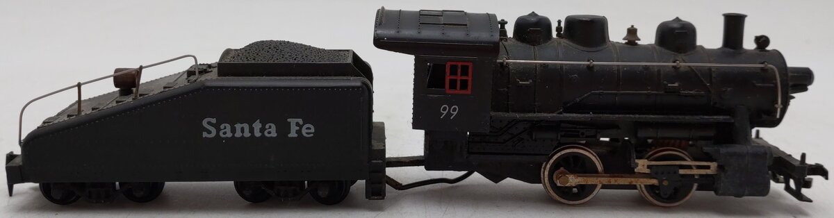 Tyco HO Scale Santa Fe Steam Locomotive and Tender #99 VG
