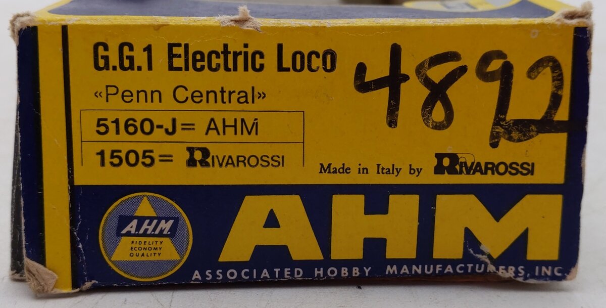 AHM 5160-J AHM/Rivarossi 5160-J HO Penn Central GG-1 Electric Locomotive #4892 VG/Box