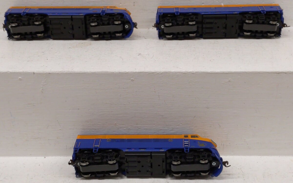 Athearn G2637 HO Scale Genesis Jersey Central Lines F3 ABA Diesel Locomotive Set EX/Box