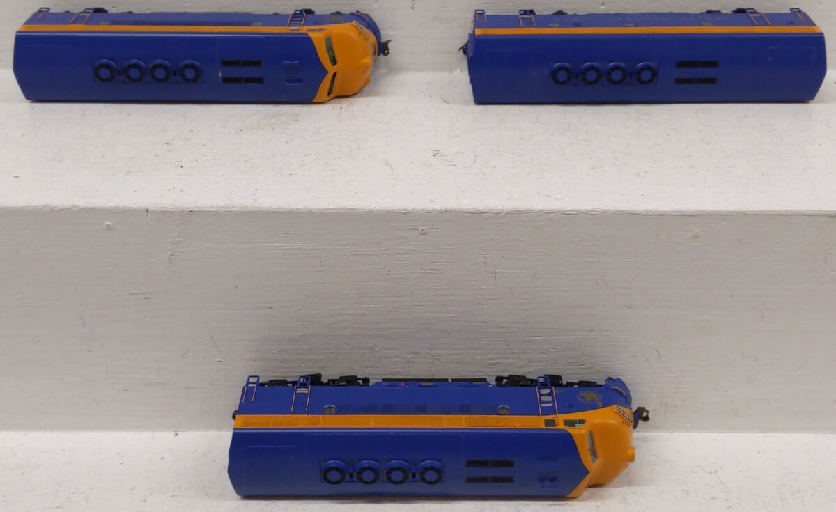 Athearn G2637 HO Scale Genesis Jersey Central Lines F3 ABA Diesel Locomotive Set EX/Box