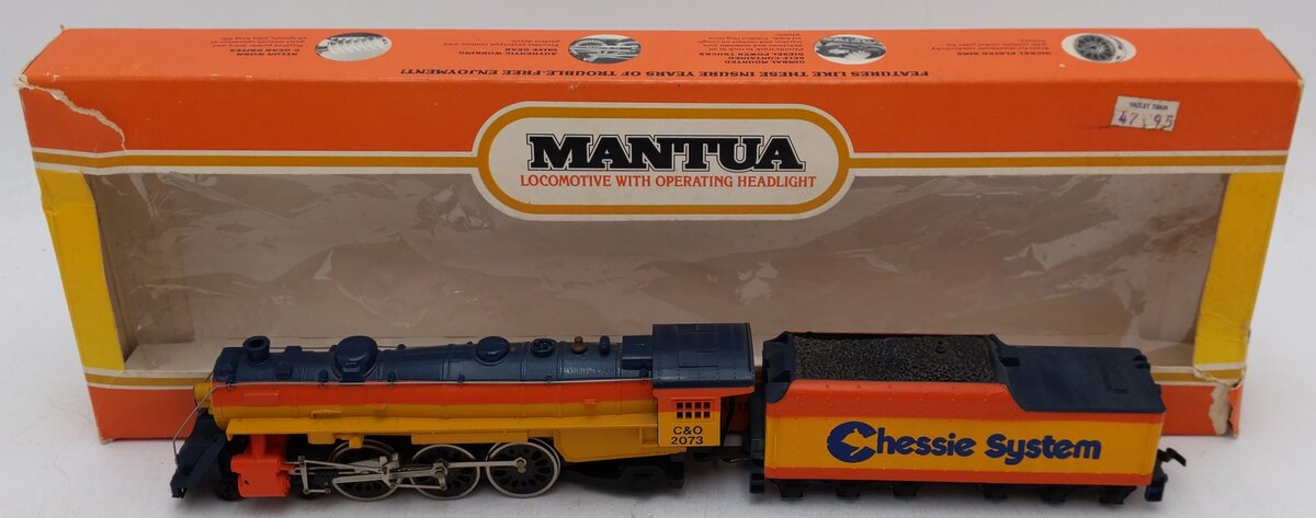Mantua 311-23 HO Scale Chessie System 4-6-2 Steam Locomotive & Tender #2073 EX/Box