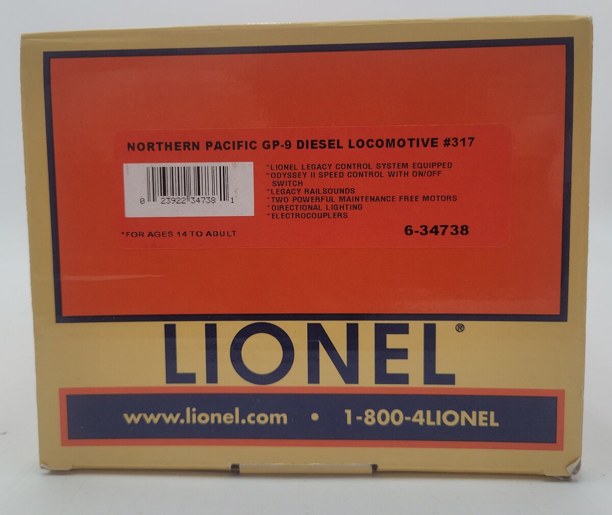 Lionel 6-34738 Northern Pacific Legacy GP9 Diesel Locomotive #317 VG/Box