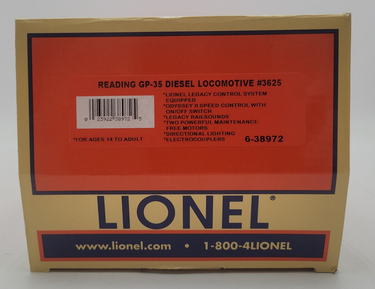 Lionel 6-38972 Reading Legacy GP35 Diesel Locomotive #3625/Box