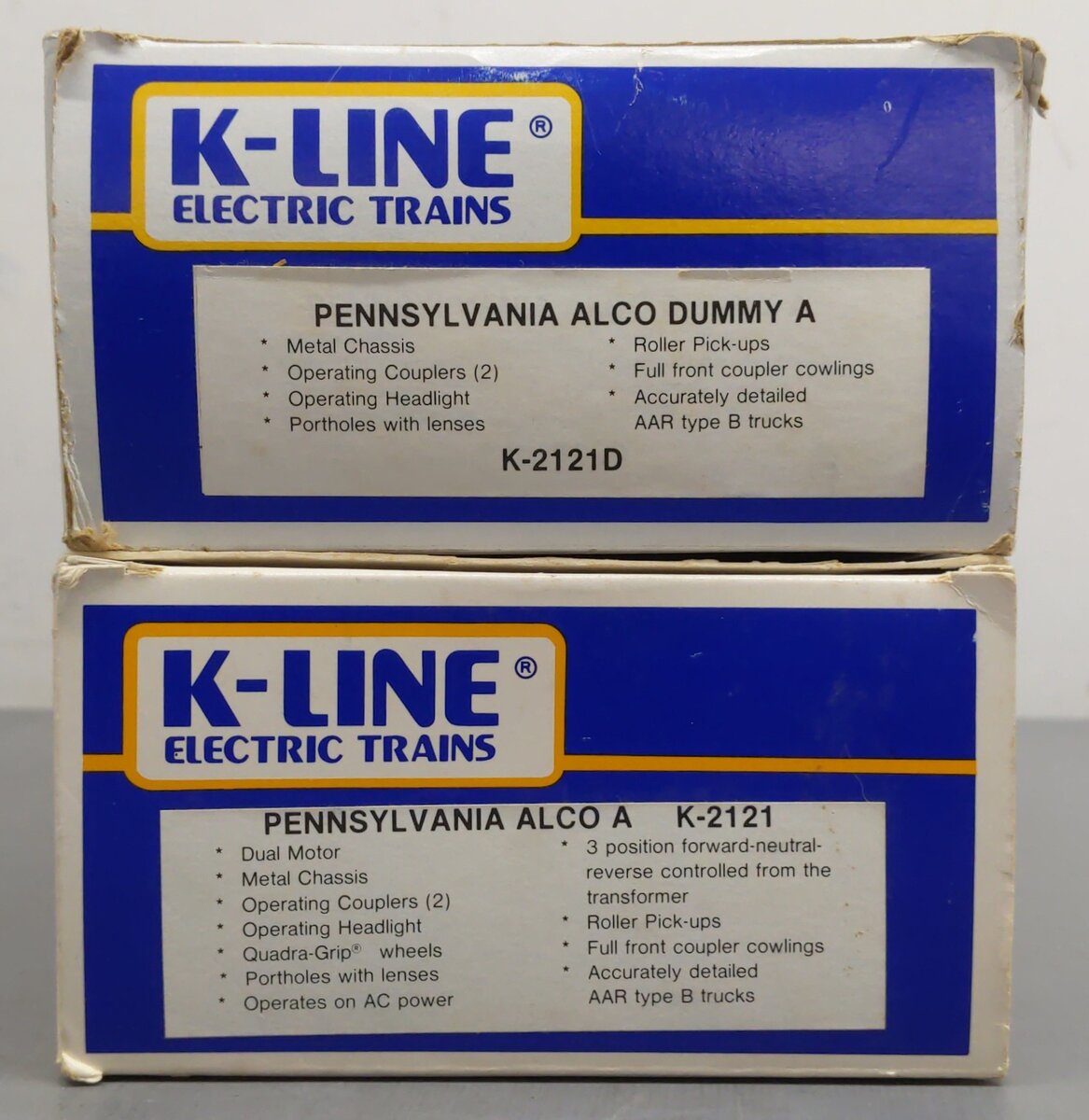 K-Line K2121 O Gauge Pennsylvania Alco AA Diesel Locomotive Set #2121 VG/Box