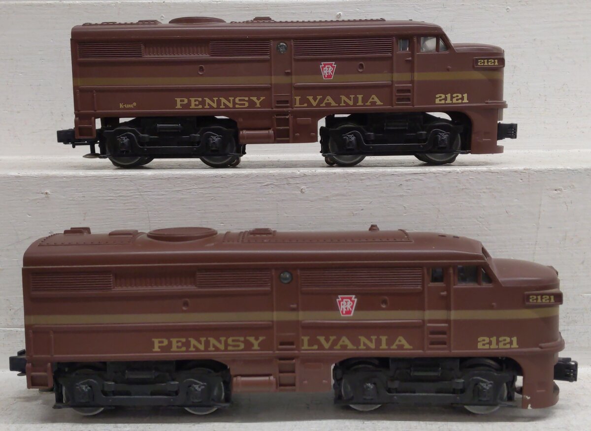 K-Line K2121 O Gauge Pennsylvania Alco AA Diesel Locomotive Set #2121 VG/Box
