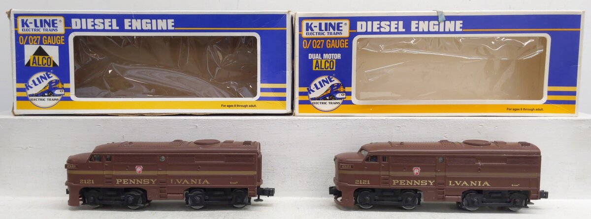 K-Line K2121 O Gauge Pennsylvania Alco AA Diesel Locomotive Set #2121 VG/Box