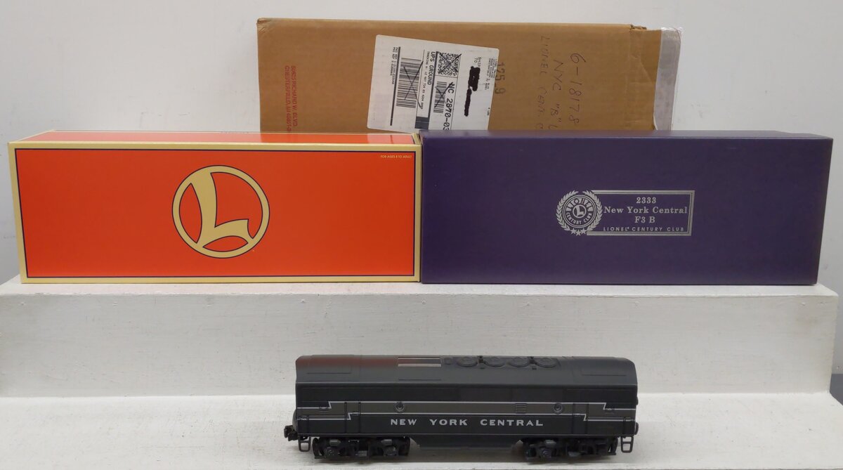 Lionel 6-18178 O Gauge NYC F-3 B Unit Non-Powered Diesel Locomotive #2333C EX/Box