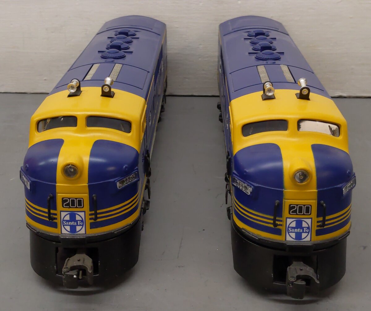 Lionel 6-18117 O Gauge Santa Fe Blue/Yellow F3 AA Diesel Set EX/Box