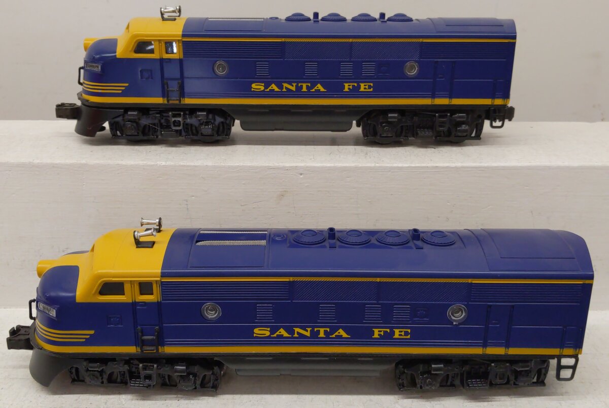 Lionel 6-18117 O Gauge Santa Fe Blue/Yellow F3 AA Diesel Set EX/Box