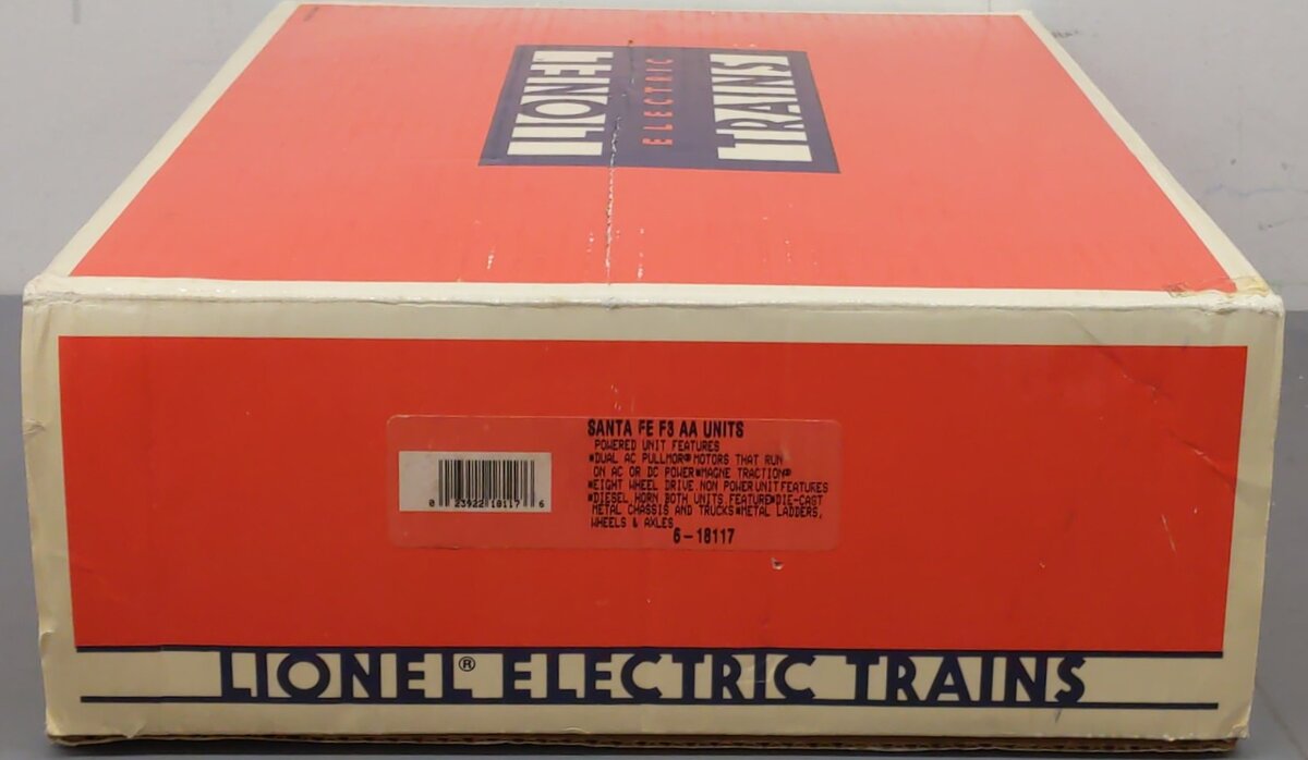 Lionel 6-18117 O Gauge Santa Fe Blue/Yellow F3 AA Diesel Set EX/Box