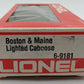 Lionel 6-9181 O Gauge Boston and Maine N5C Porthole Caboose VG/Box