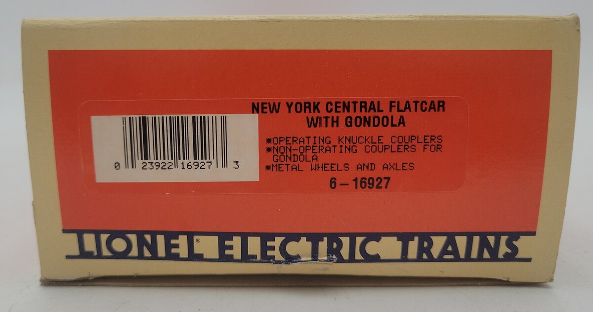 Lionel 6-16927 O Gauge New York Central Flatcar w/ Gondolas EX/Box