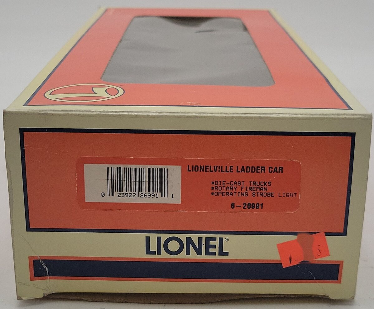 Lionel 6-26991 O Gauge Lionelville Fire Ladder Car #2 EX/Box