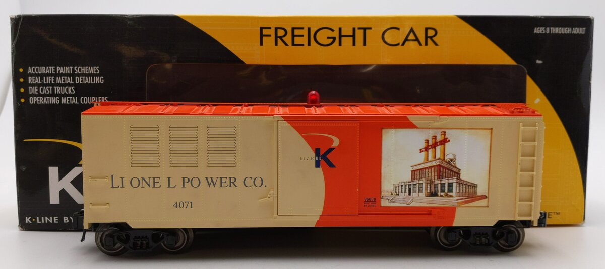 K-Line 6-36838 O Gauge Lionel Power Co Voltmeter Car #4071 EX/Box