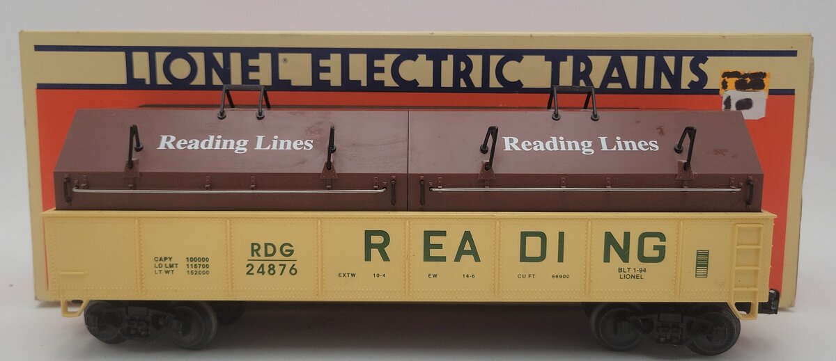 Lionel 6-17405 O Gauge Reading Gondola with Coil Covers #24876 EX/Box