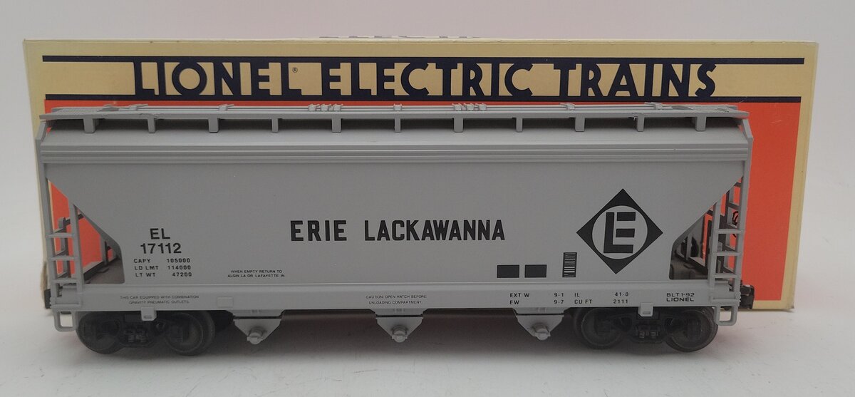 Lionel 6-17112 O Gauge Erie Lackawanna ACF Center Flow 3-Bay Hopper LN/Box