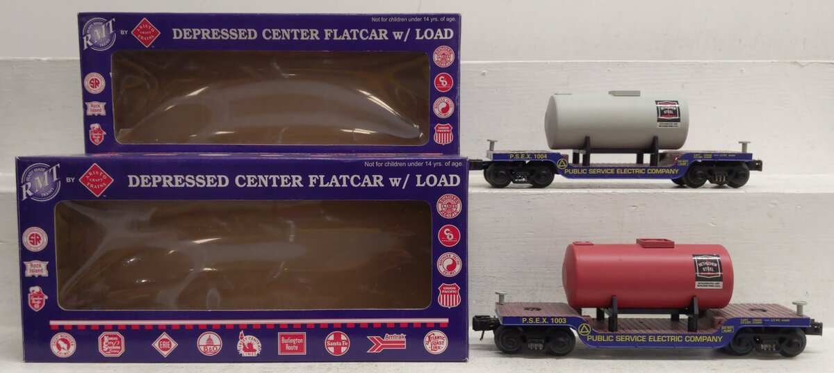 RMT 96508 O Gauge NJ Public Service Depressed Flatcar 2 Pack EX/Box