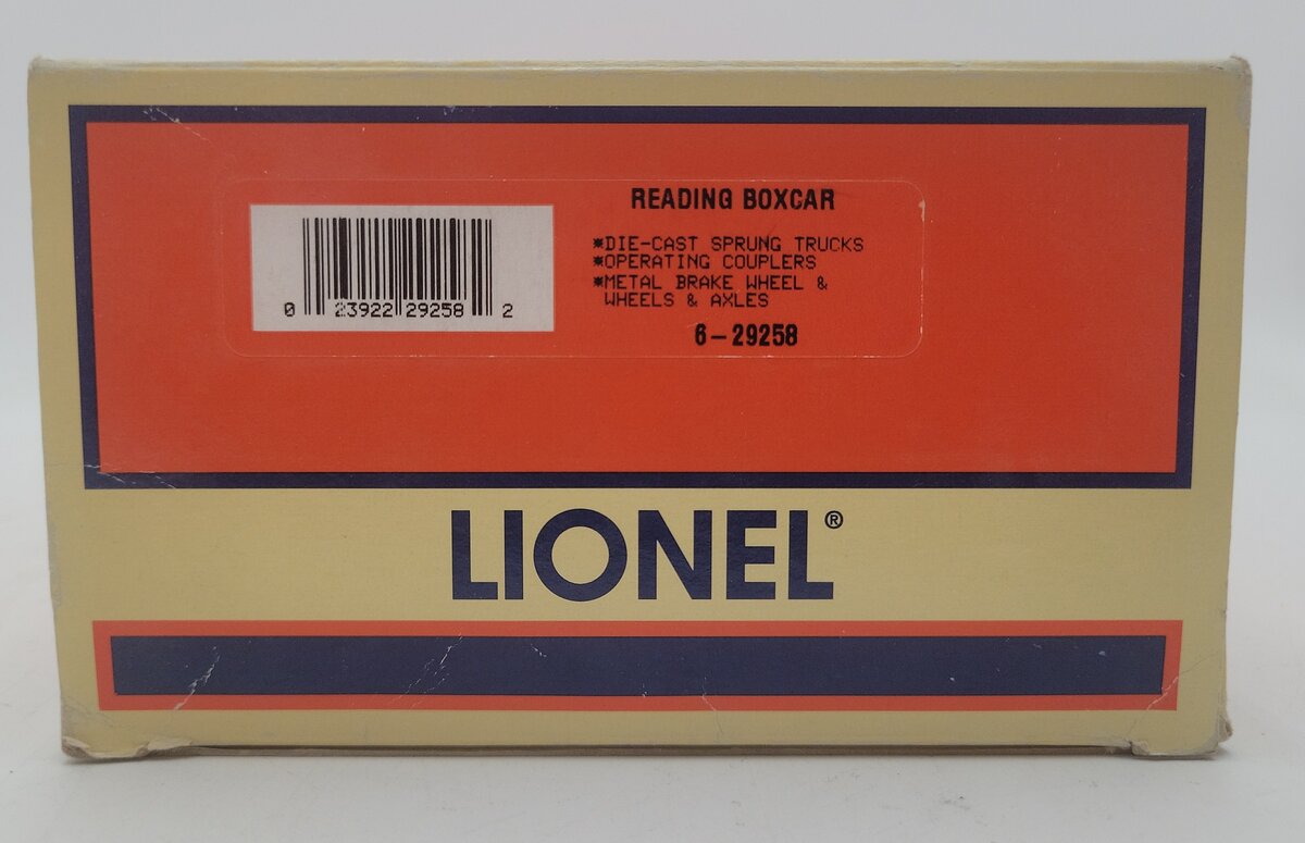 Lionel 6-29258 O Gauge Reading Boxcar #9464-299 EX/Box