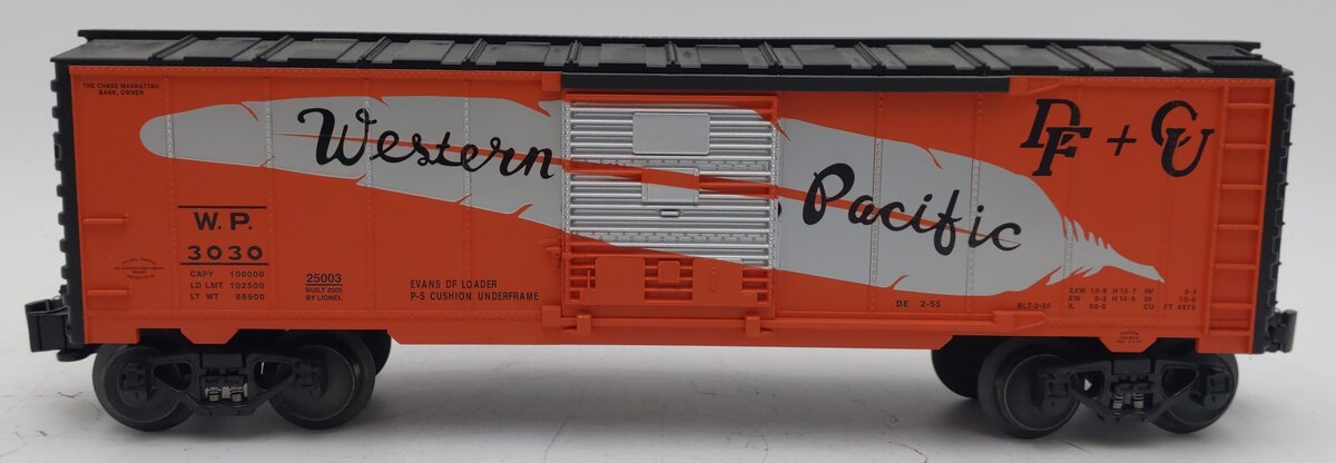 Lionel 6-25003 O Gauge Western Pacific Boxcar #3030 EX/Box