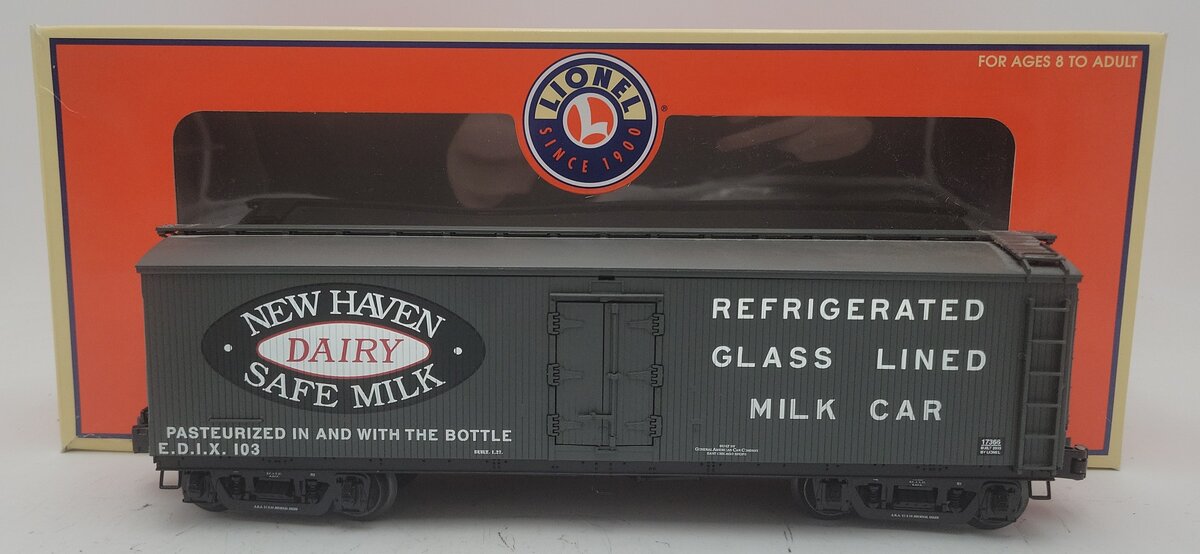 Lionel 6-17366 O Gauge New Haven Milk Refrigerator Car #103 EX/Box