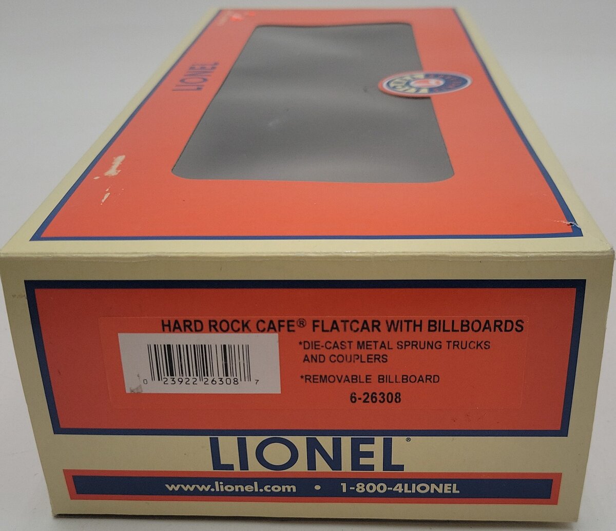 Lionel 6-26308 O Gauge Hard Rock Cafe® Flatcar with Billboards EX/Box