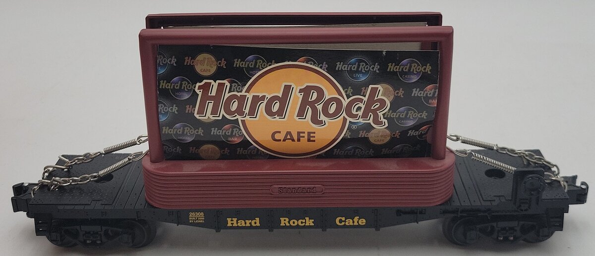 Lionel 6-26308 O Gauge Hard Rock Cafe® Flatcar with Billboards EX/Box