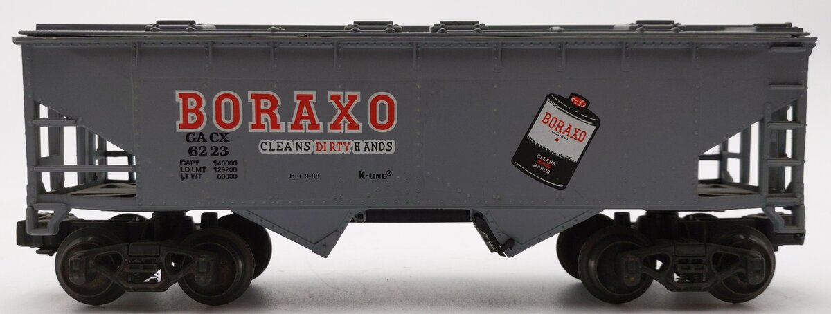 K-Line K6223 O Gauge Boraxo 2-Bay Covered Hopper Car #6223 VG/Box