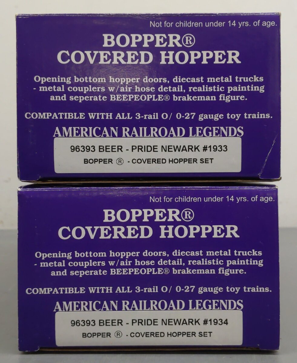 RMT 96393 O Gauge 2-Bay Cvd. "Pride of Newark" Beer Hopper Car /2pk LN/Box