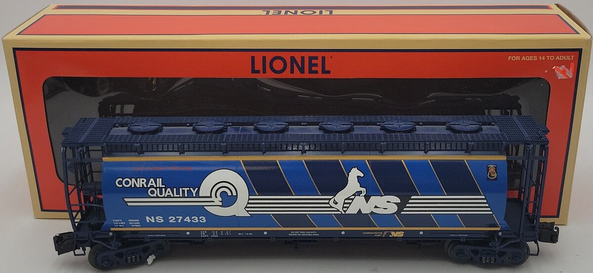 Lionel 6-27433 O Gauge Conrail Heritage Cylindrical Hopper #27433 EX/Box
