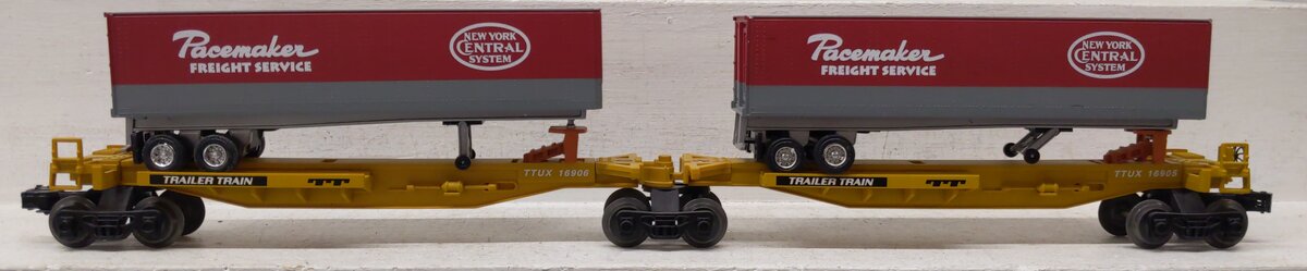 Lionel 6-16904 O New York Central T.T.U.X. Flat Cars w/2 Intermodal Containers EX