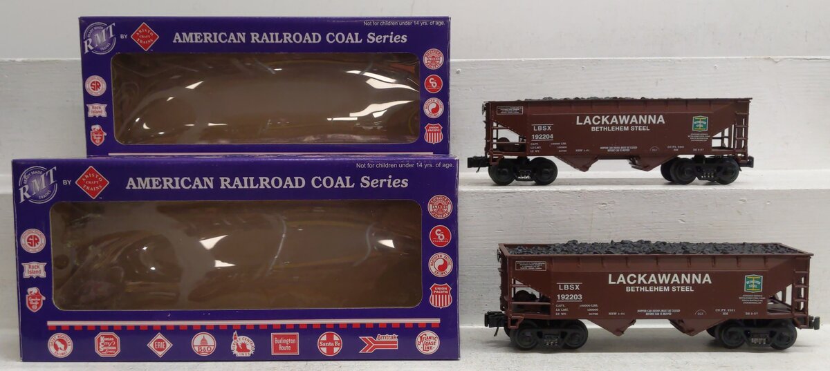 RMT 96219-5 O Gauge Bethlehem Steel-Lackawanna 2-Bay Coal Hopper Car /2pk EX/Box