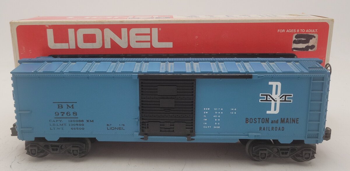 Lionel 6-9768 O Gauge Boston & Maine Boxcar VG/Box