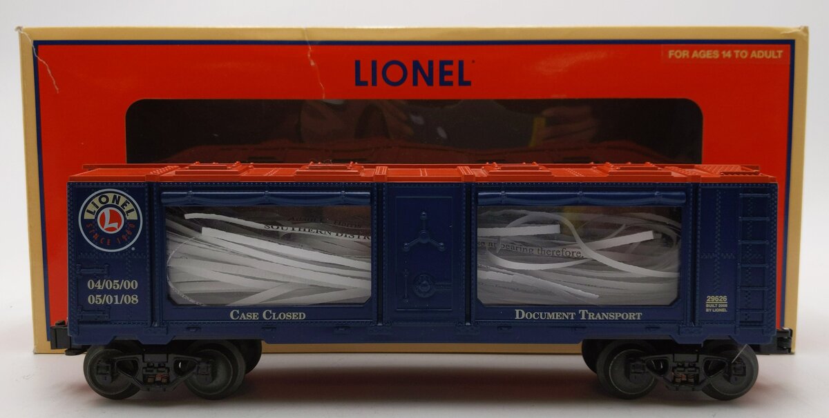 Lionel 6-29626 O Gauge "Case Closed" Mint Car #29626 LN/Box