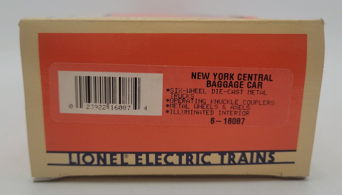 Lionel 6-16087 O Gauge New York Central Baggage Car EX/Box