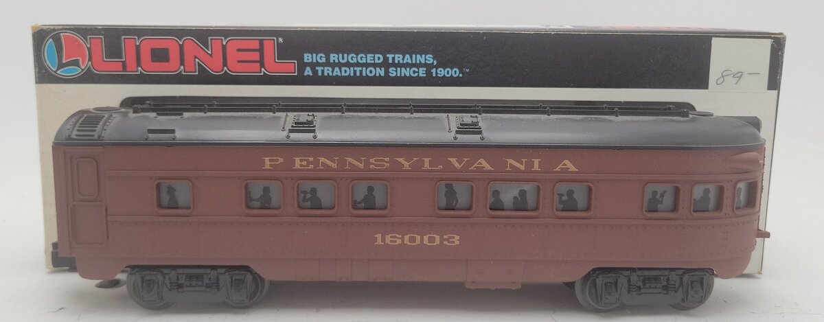 Lionel 6-16003 O Gauge Pennsylvania Tuscan Observation Car EX/Box