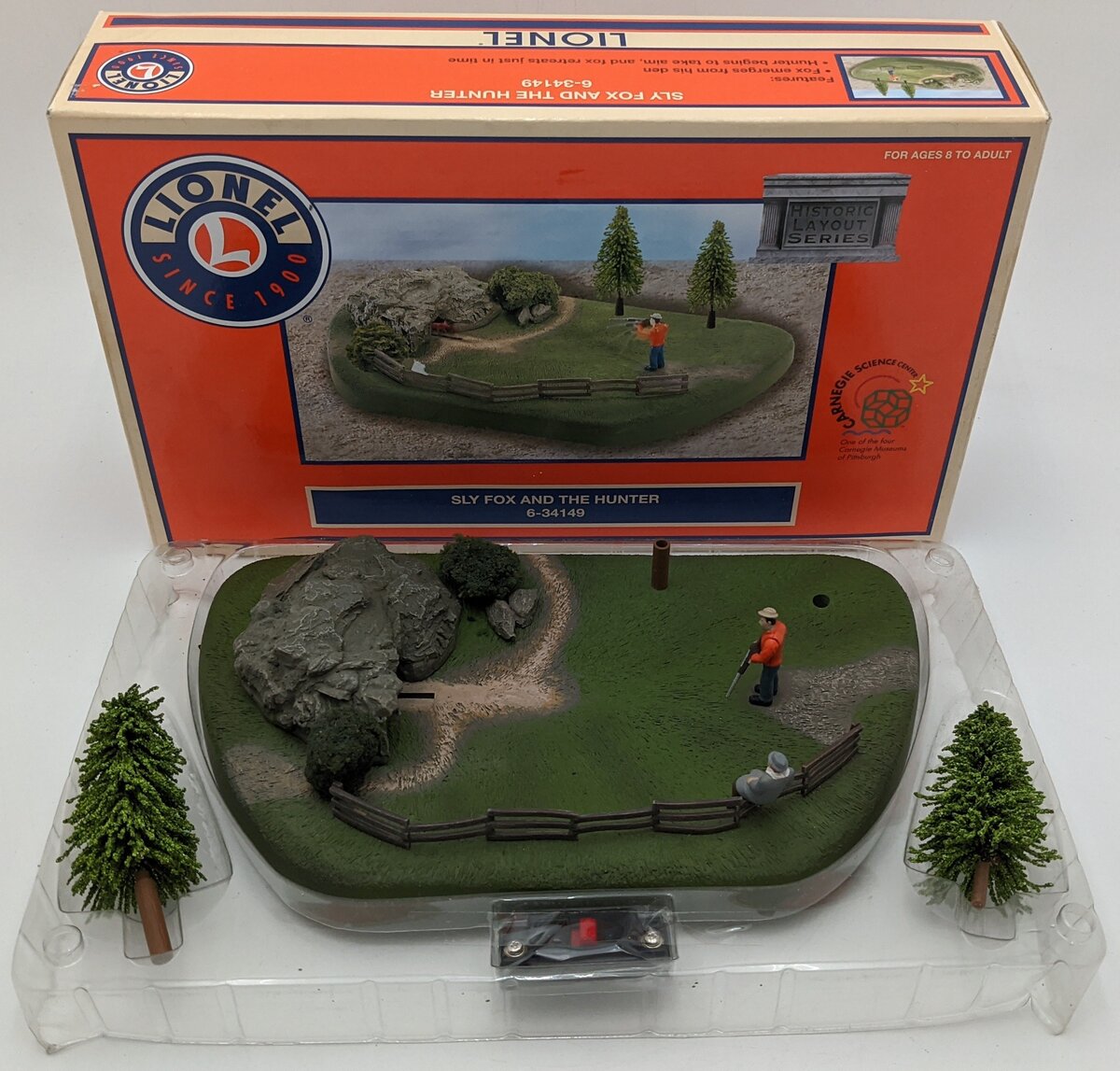 Lionel 6-34149 O Gauge Sly Fox & Hunter Animated Scene LN/Box