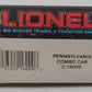 Lionel 6-16009 O Gauge Pennsylvania Tuscan Combine Car #16009 EX/Box