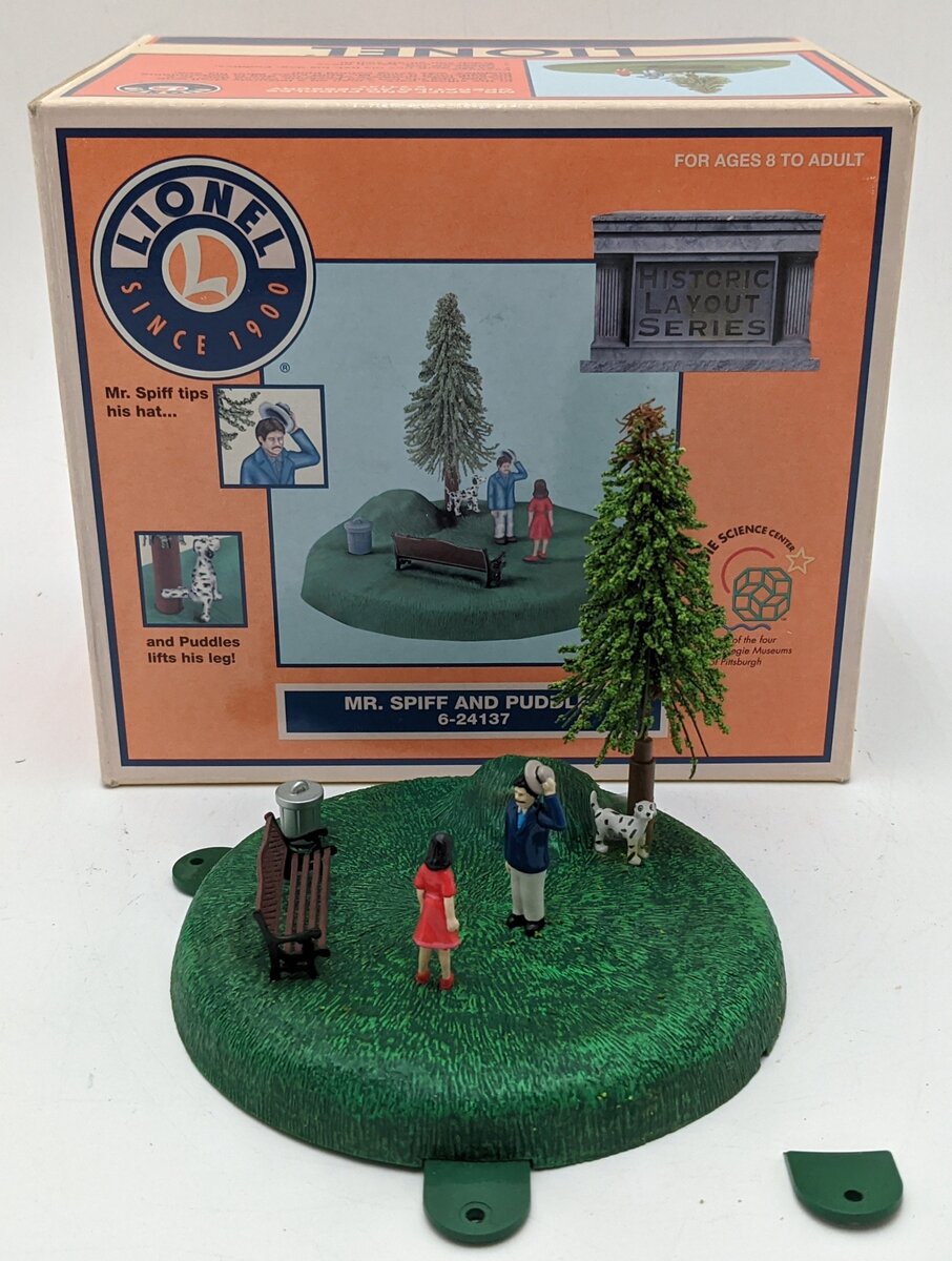 Lionel 6-24137 O Scale  Mr. Spiff & Puddles Operating Accessory Animated Scene VG/Box