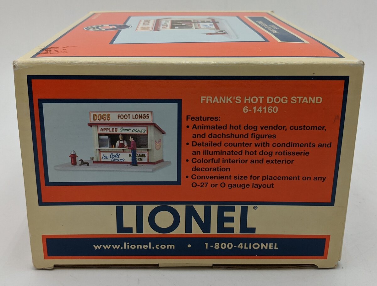 Lionel 6-14160 O Scale Animated Frank's Hot Dog Stand EX/Box