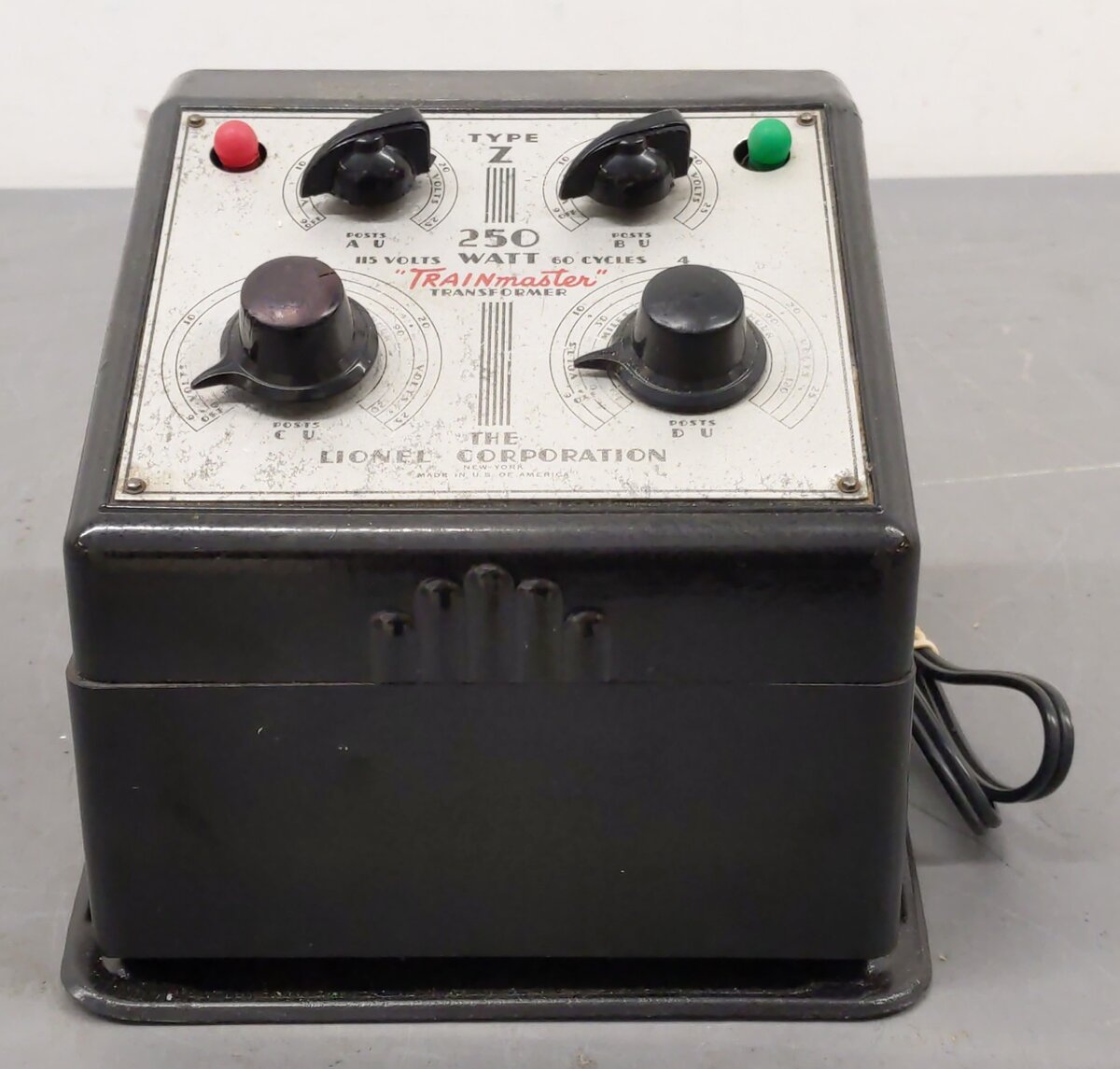 Lionel O Postwar Type Z 250 Watt Trainmaster Transformer VG