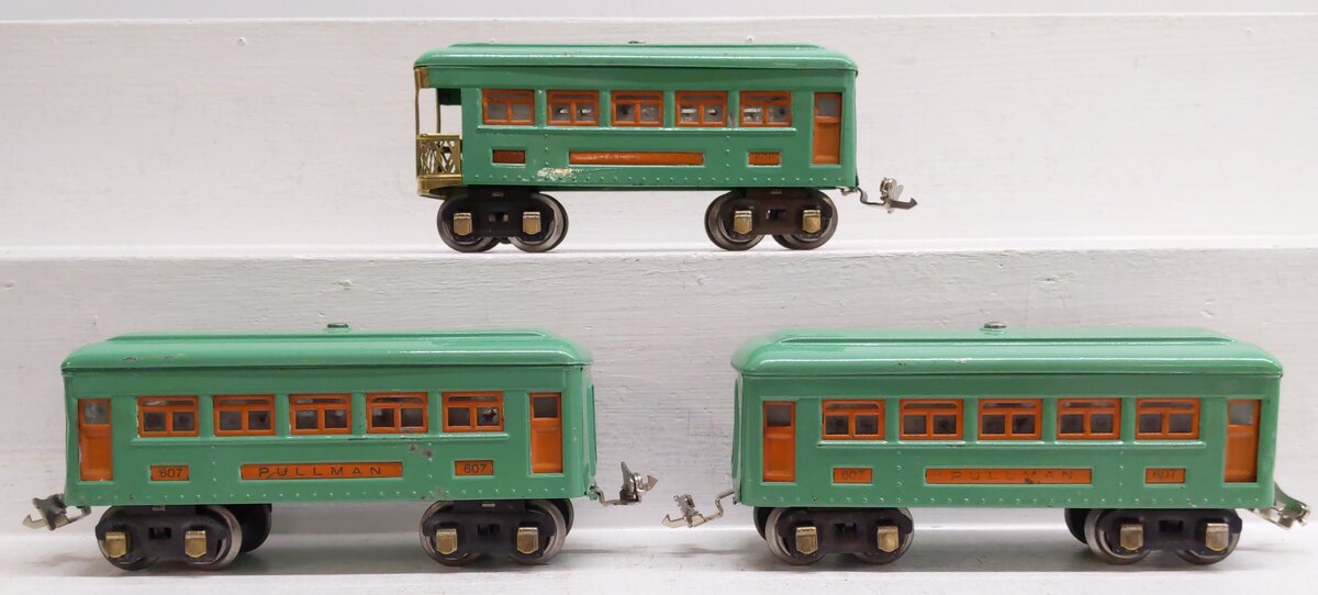 Lionel 296 Vintage O Prewar Electric Passenger Car Set: 607, 607, 608
