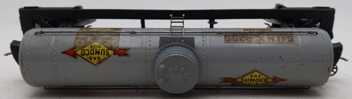 Lionel 2755 Vintage O Sunoco Metal Single Dome Tank Car - Tinplate Grey VG/Box