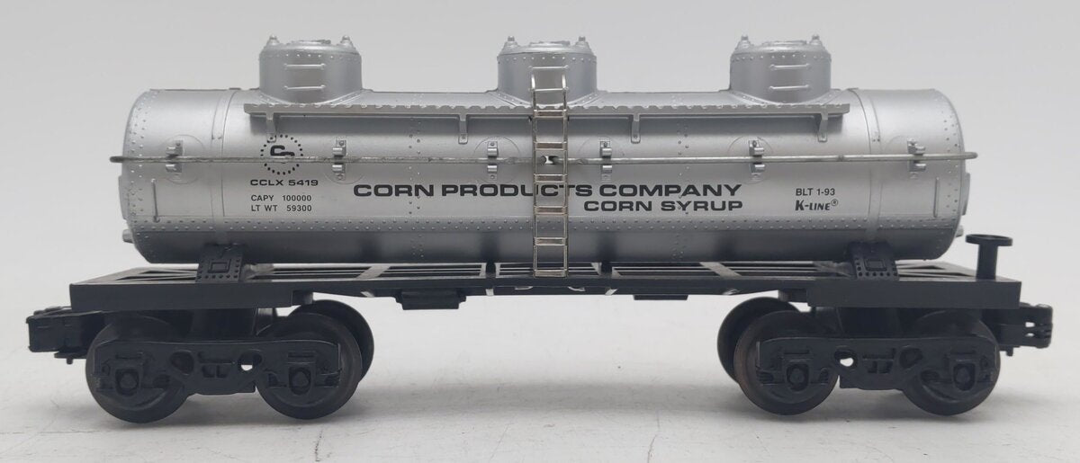 K-Line K-5419 O Gauge Corn Products Triple Dome Tank Car #5419 EX