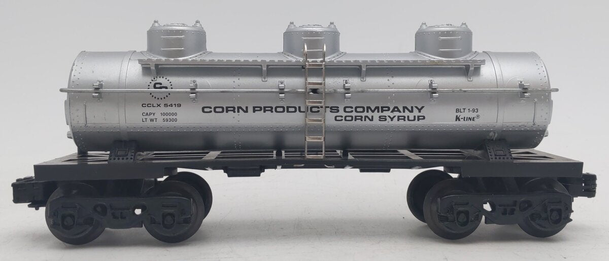 K-Line K-5419 O Gauge Corn Products Triple Dome Tank Car #5419 EX
