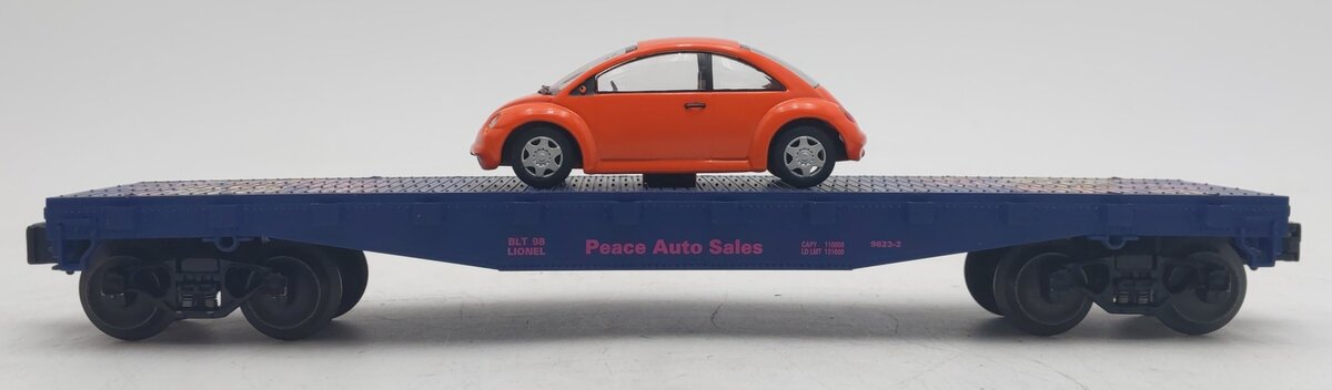 Lionel 6-19444 O Gauge Peace Auto Sales Flatcar with Volkswagen Bug VG/Box