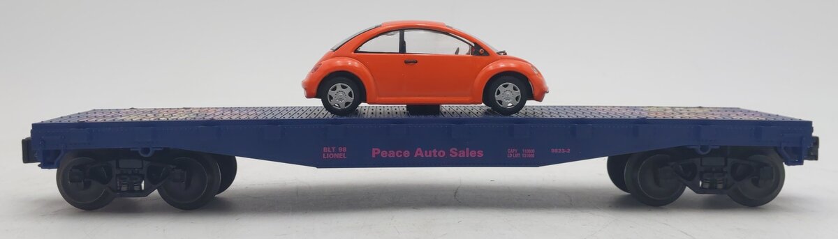 Lionel 6-19444 O Gauge Peace Auto Sales Flatcar with Volkswagen Bug VG/Box