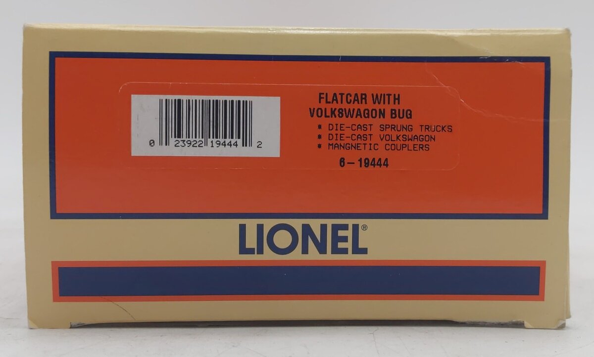 Lionel 6-19444 O Gauge Peace Auto Sales Flatcar with Volkswagen Bug VG/Box