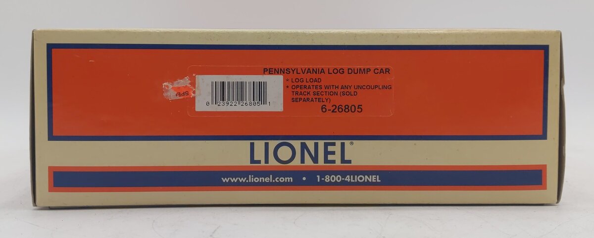 Lionel 6-26805 O Gauge Pennsylvania Operating Log Dump Car LN/Box