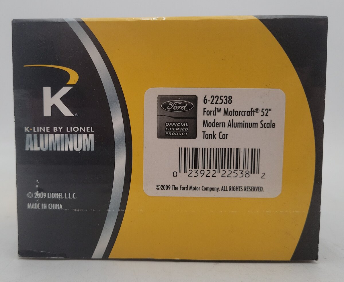 K-Line 6-22538 O Gauge Ford Motorcraft 52" Tank Car #30166 VG/Box